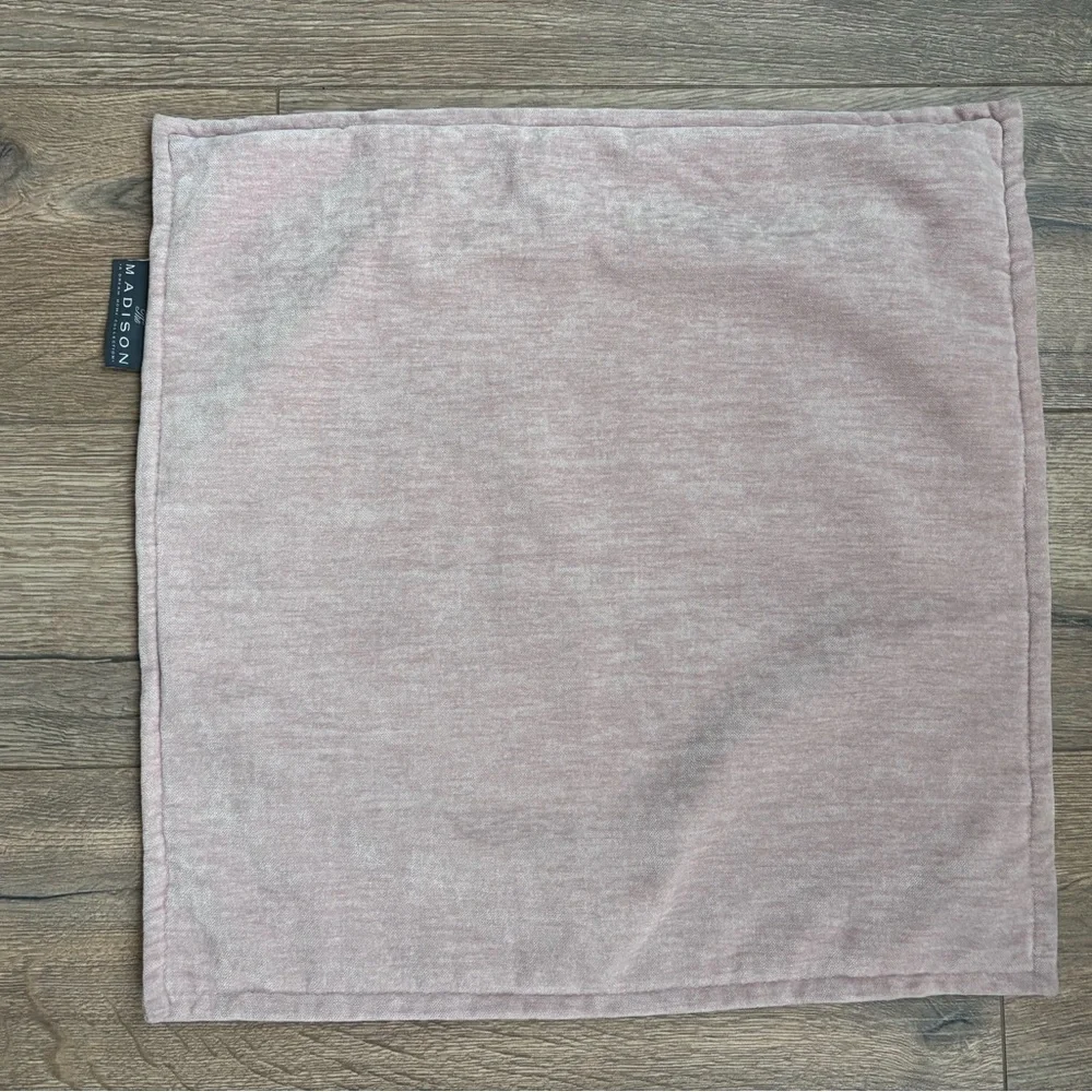 Madison Maya Mauve Pink Velvet Throw Pillow Sham Cover Set 20” Square